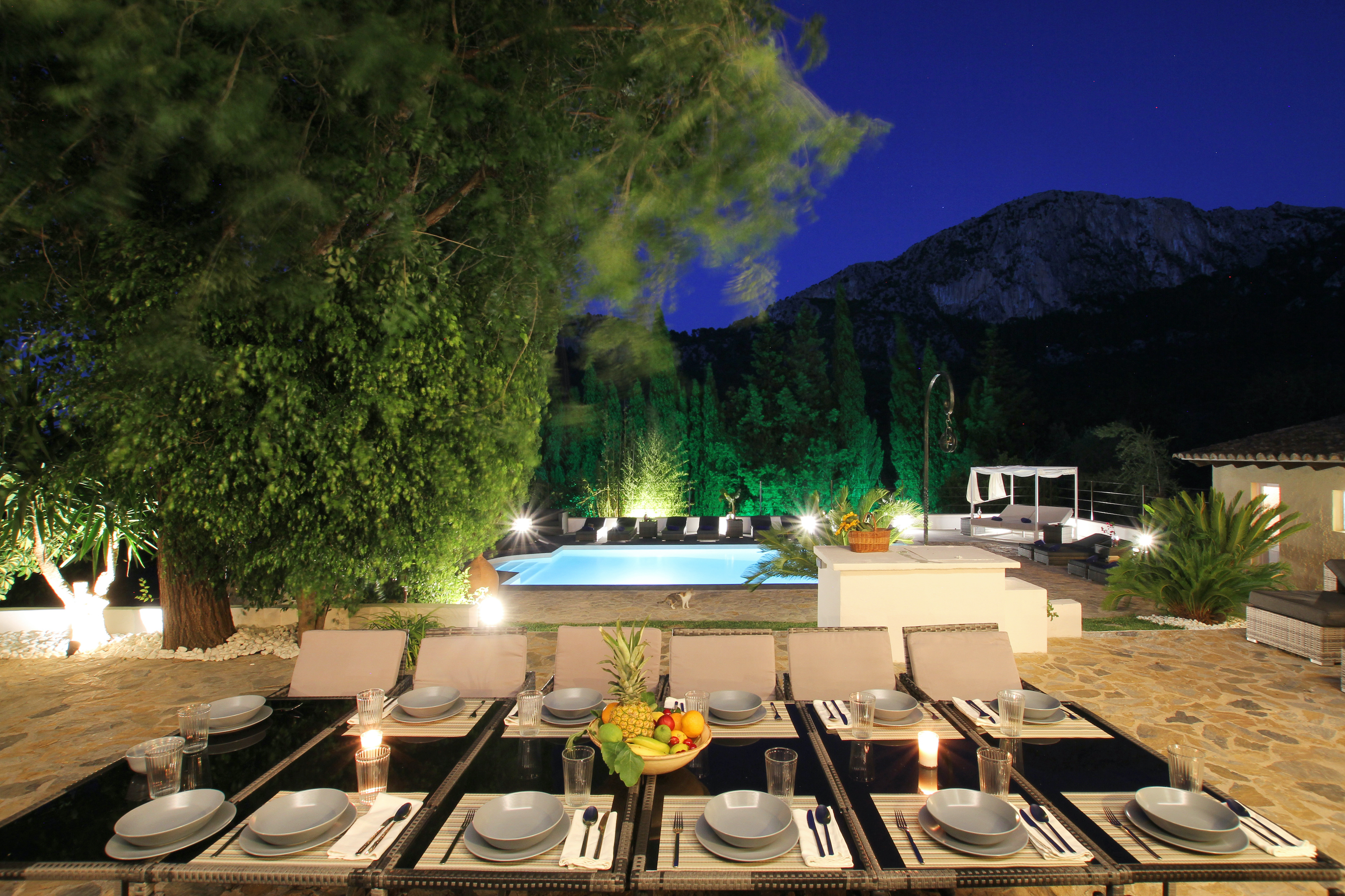 Night terrace dining